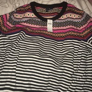 Gap crazy stripe and fair isle sweater